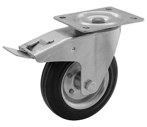 Forgó - fékes Fémfelnis tömörgumis kerék 