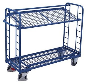 Polcos kocsi 2 fémhálós polccal