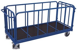 Kézikocsi 4 oldalú függőleges csőhátfallal erősített rakfelülettel