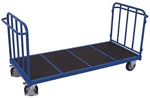 Kézikocsi dupla függőleges csőhátfallal erősített rakfelülettel