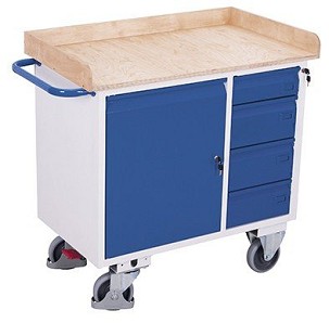 Műhelykocsi 4 fiókkal és szegéllyel