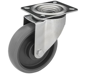 Forgó Szürke gumis nyommentes kerék 100 mm