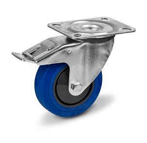 Forgó - fékes Inox kerék 100 mm