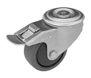 Hátfuratos - fékes Szürke gumis nyommentes kerék 