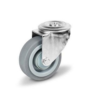 Hátfuratos Szürke gumis nyommentes kerék 125 mm