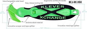 KLEVER Kleen XChange biztonsági kés többcélú, széles fejjel Zöld 