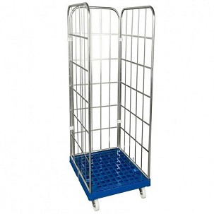 Rolly kocsi 3 oldallal 1650 - 600x400-as és 600x800-as dobozokhoz - piros