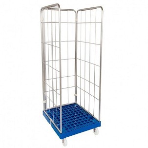 Rolly kocsi 3 rozsdamentes acél oldalfallal, higiénikus alaplappal