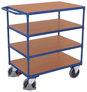 Nagy teherbírású asztalkocsi 4 rakfelülettel