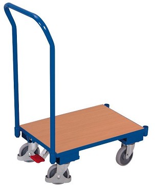 Euro-System kézikocsi fa borítással és tolókarral