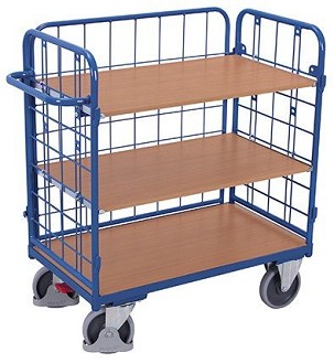 Alacsony polcos kocsi 3 oldalfallal